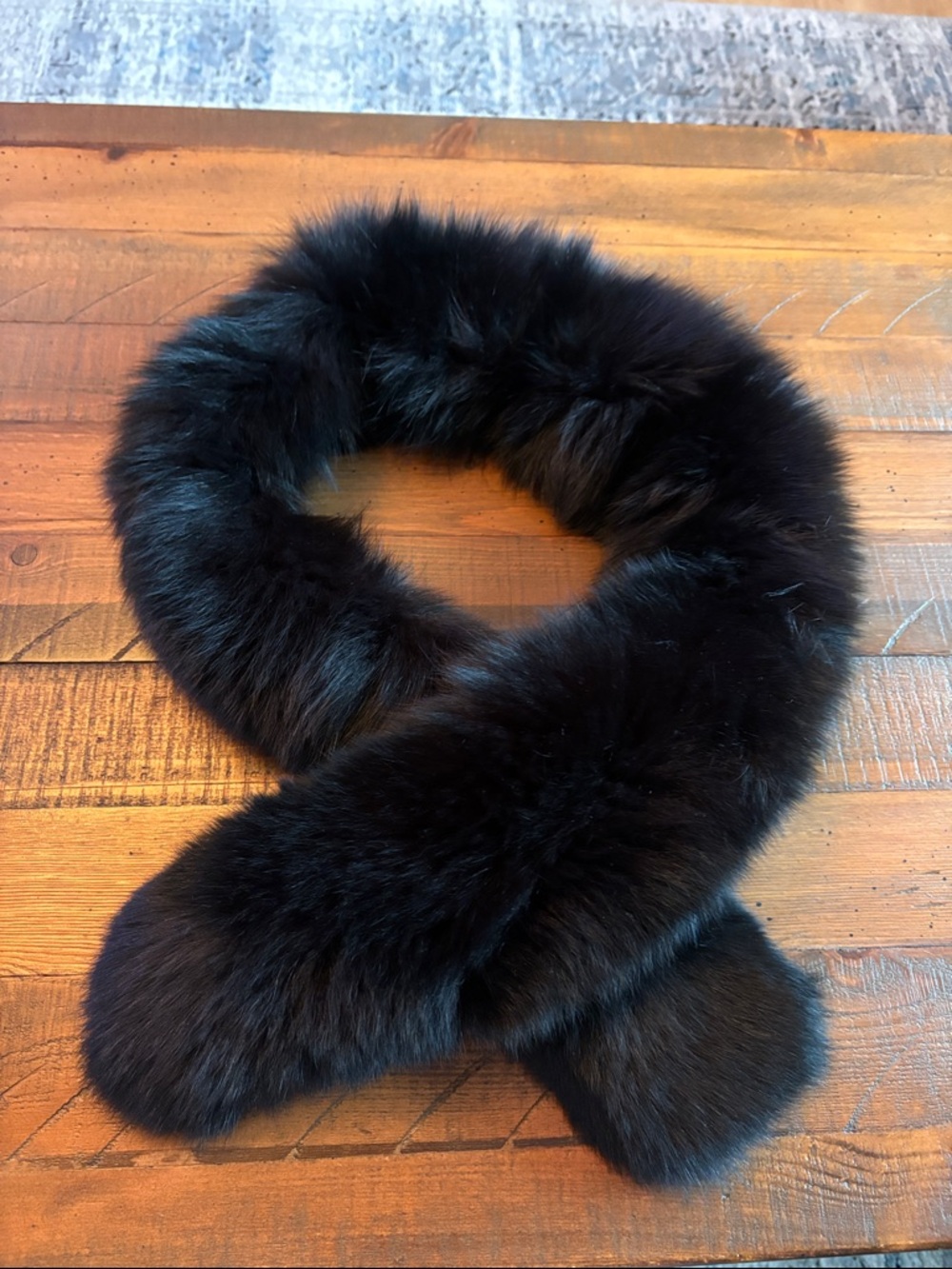 Adrienne Landau Black Fox Fur Scarf - Women's Luxury Winter Accessory